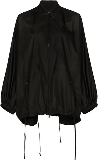 Drawstring Hem Zipped Jacket