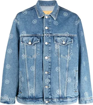 Motif-Print Denim Jacket