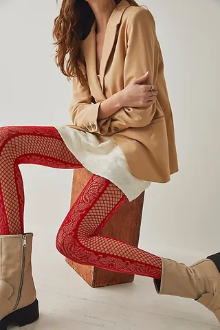 Dahlia Lace Tights by Free People