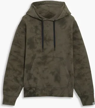 Damon tie-dyed French cotton-terry hoodie