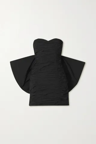 ROTATE Birger Christensen - Catalina Bow-detailed Recycled-taffeta Mini Dress - Black