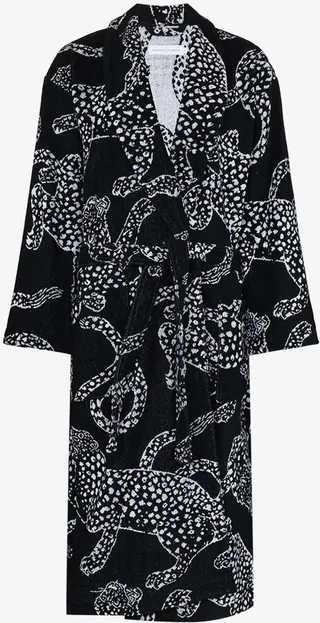 Black Jaguar Print Robe