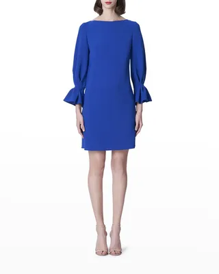 Ruffle-Cuff Shift Dress