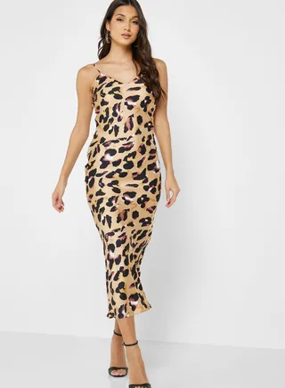 Strappy Leopard Print Dress