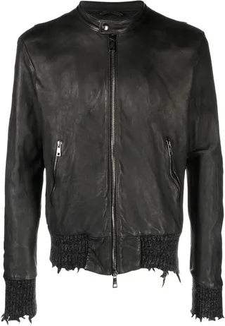 Zip-Up Leather Jacket