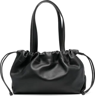 Bead-Detail Leather Tote Bag