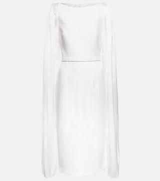 Essiah crepe and satin midi dress