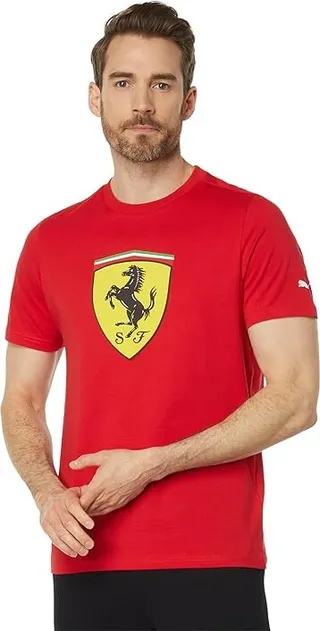 PUMA Ferrari Scuderia Race Big Shield Tee Colored (Rosso Corsa) Men's Clothing