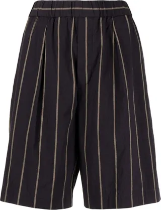 Striped Knee-Length Shorts