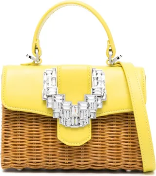 Annette woven-wicker tote bag