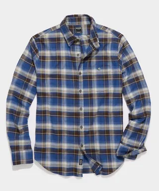 Blue Check Flannel Button-Down Shirt