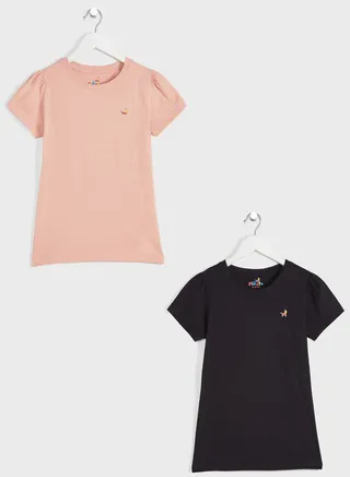 Solid Logo T-Shirts Pack Of 2
