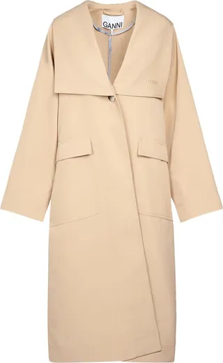 Heavy twill oversized trench coat