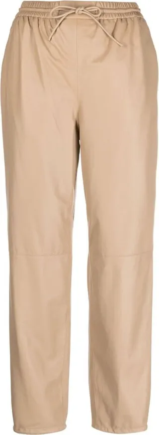 Straight-Leg Lambskin Trousers