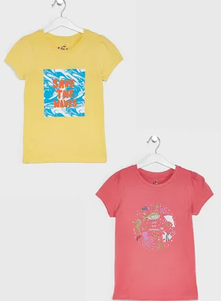 Round Neck Pack Of 2 T-Shirts