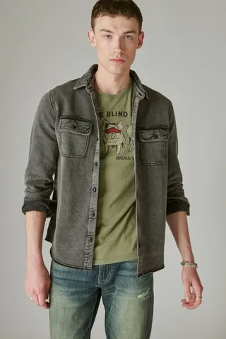Cloud Soft Fleece Acid Wash Shirt