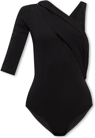 Alexander McQueen One-Shoulder Cut-Out Bodysuit