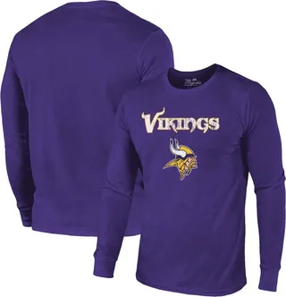 Minnesota Vikings Lockup Tri-Blend Long Sleeve T-shirt - Purple