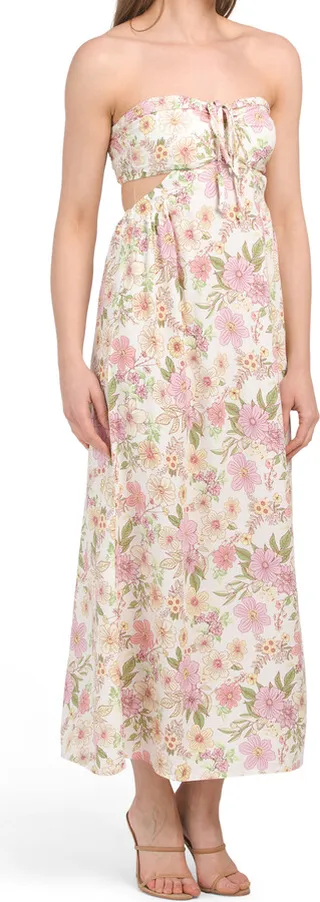 Ruched Halter Cut Out Dress