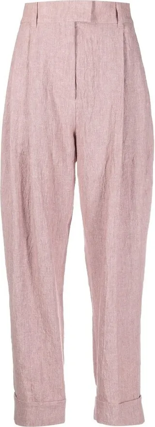 High-Waist Straight-Leg Trousers