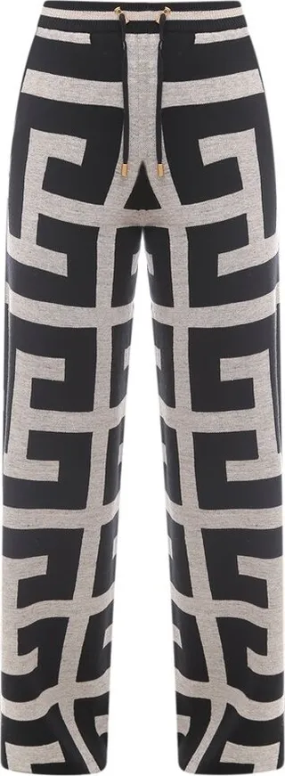 Balmain Monogram Patterned Drawstring Track Trousers