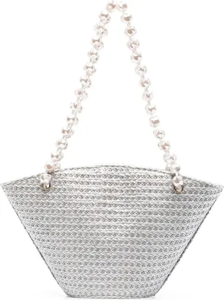 Grey Estival Raffia Tote Bag