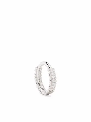 18kt White Gold Diamond Hoop Earring