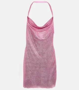 Crystal-embellished minidress