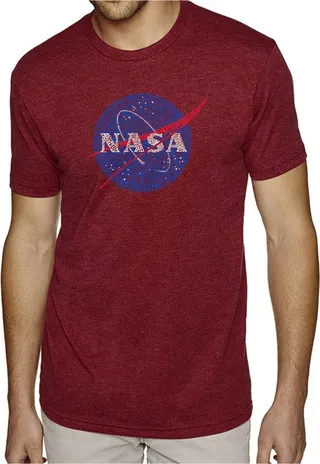 La Pop Art Mens Premium Blend Word Art T-Shirt - Nasa Meatball Logo