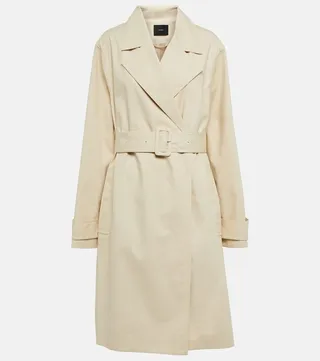 Charah belted cotton twill raincoat