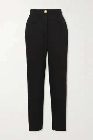 Balmain - Stretch-wool Crepe Skinny Pants - Black