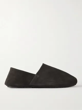 Babouche Shearling-Lined Suede Slippers