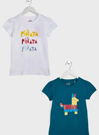 Printed T-Shirt Pack Of 2