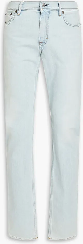 Skinny-fit faded denim jeans