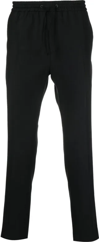 Drawstring-Waist Straight-Leg Trousers