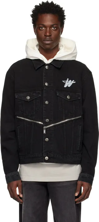 We11done Black Zipper Denim Jacket