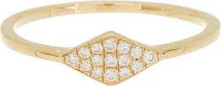 18K Yellow Gold Diamond Pavé Diamond Ring - Size 7.5 - 0.09 ctw