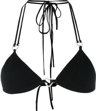 Heart-Motif Ribbed Bikini