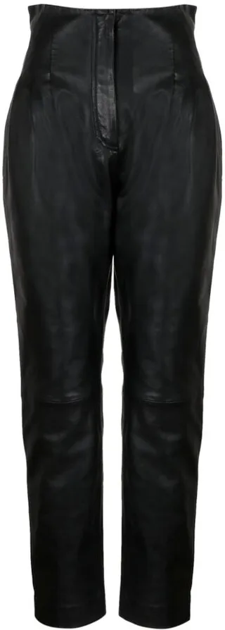 Alberta Ferretti High-Waisted Leather Trousers