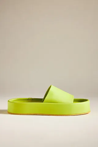 Pilcro Platform Slide Sandals Green