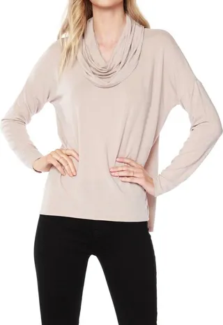 Draped Neck Top in Sandy