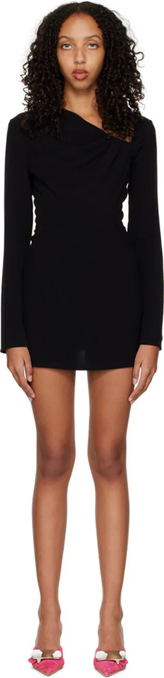 Lado Bokuchava SSENSE Exclusive Black Viscose Mini Dress