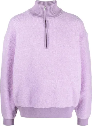 Zip-Up High-Neck Jumper
