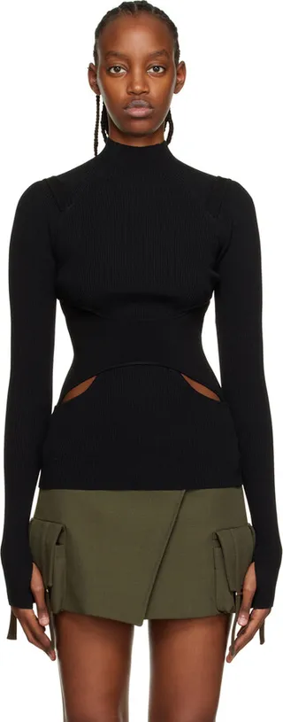 Dion Lee Black Interlink Turtleneck