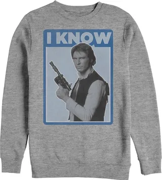 Men's Star Wars Han Solo Quote I Know Sweatshirt - Athletic Heather - Small
