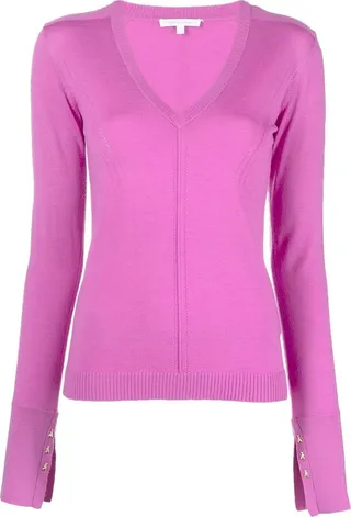 organic-wool V-neck jumper