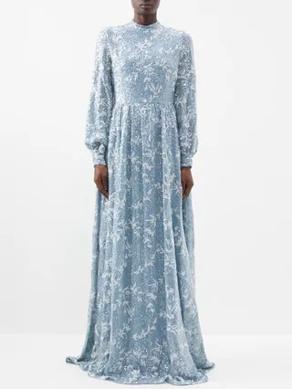 Kara Sequinned Crepe Gown