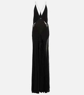Jersey voile gown