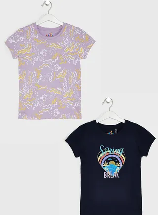 Round Neck Pack Of 2 T-Shirts
