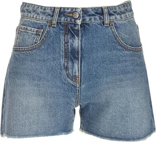 Palm Angels Embroidered Denim Shorts